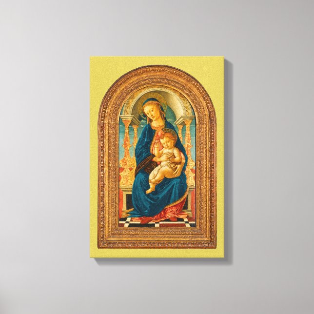 Lienzo Botticelli (1445-1510) Madonna & Child Enthroned (Anverso)