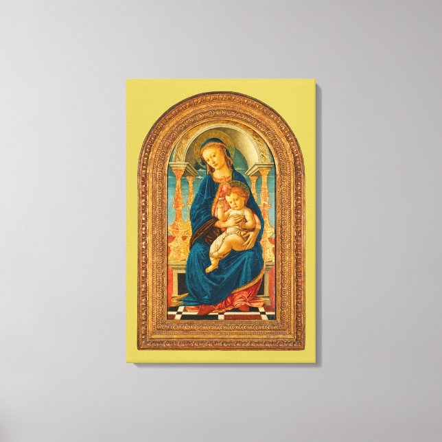 Lienzo Botticelli (1445-1510) Madonna & Child Enthroned (Anverso)