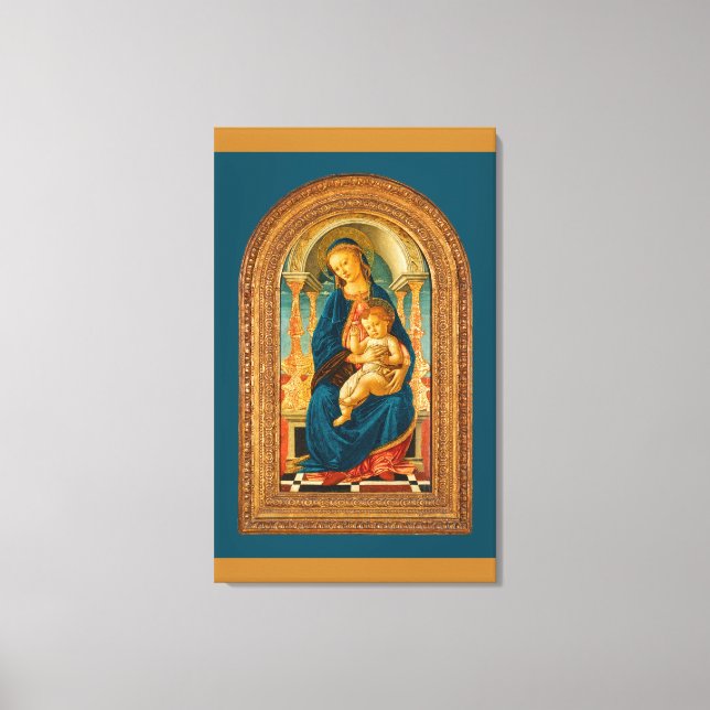 Lienzo Botticelli (1445-1510) Madonna & Child Enthroned (Anverso)