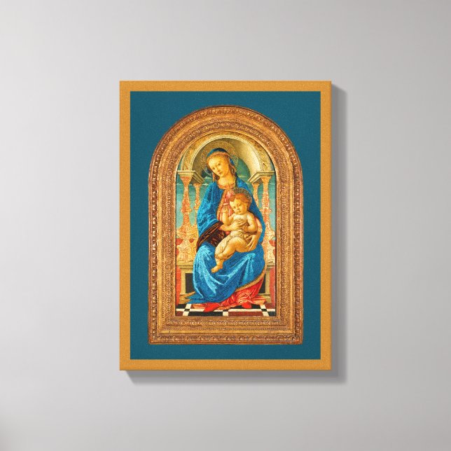 Lienzo Botticelli (1445-1510) Madonna & Child Enthroned (Anverso)