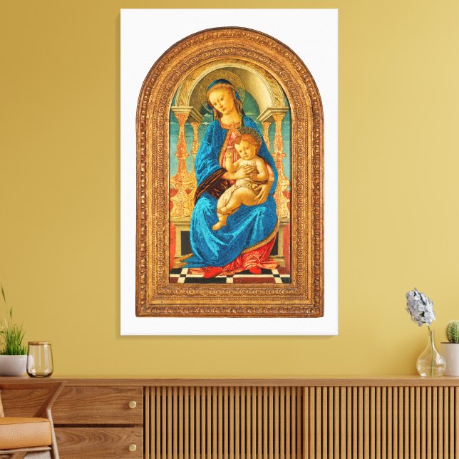 Lienzo Botticelli (1445-1510) Madonna & Child Enthroned (Insitu (Sala de estar))