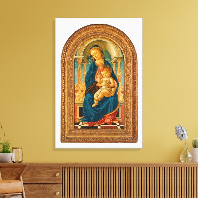 Lienzo Botticelli (1445-1510) Madonna & Child Enthroned (Insitu (Sala de estar))