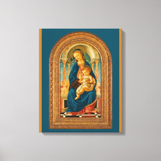 Lienzo Botticelli (1445-1510) Madonna & Child Enthroned (Anverso)
