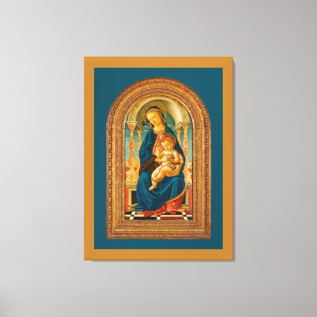 Lienzo Botticelli (1445-1510) Madonna & Child Enthroned (Anverso)