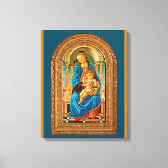 Lienzo Botticelli (1445-1510) Madonna & Child Enthroned (Anverso)