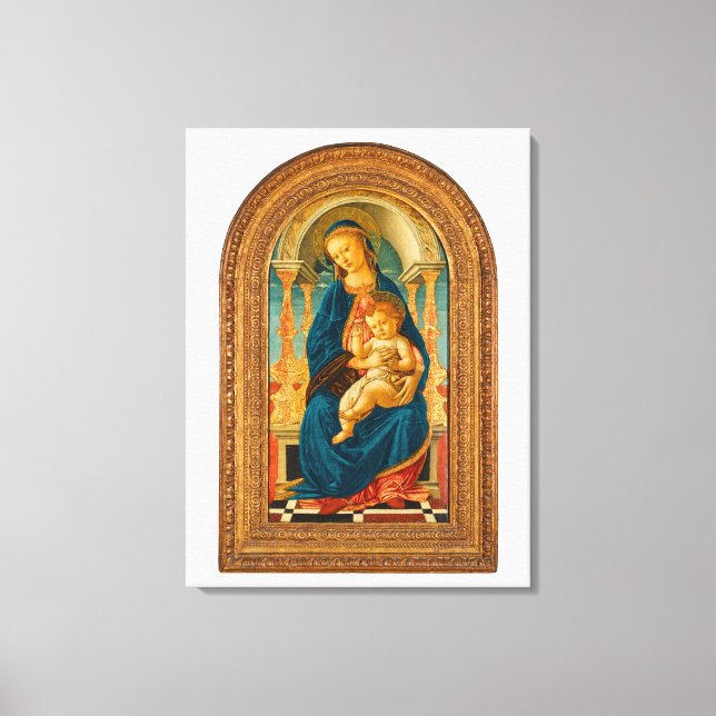 Lienzo Botticelli (1445-1510) Madonna & Child Enthroned (Anverso)
