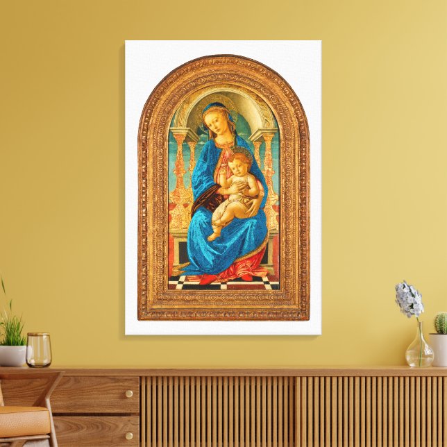 Lienzo Botticelli (1445-1510) Madonna & Child Enthroned (Insitu (Sala de estar))
