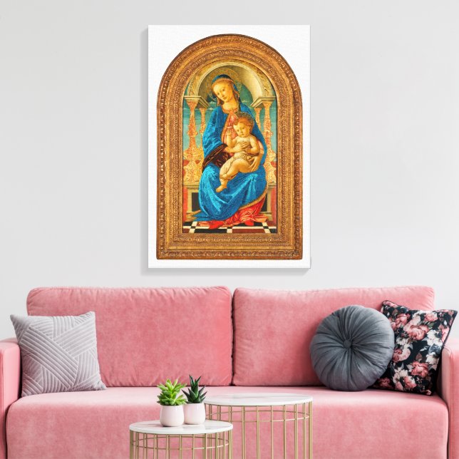 Lienzo Botticelli (1445-1510) Madonna & Child Enthroned (Insitu (Sala de estar))