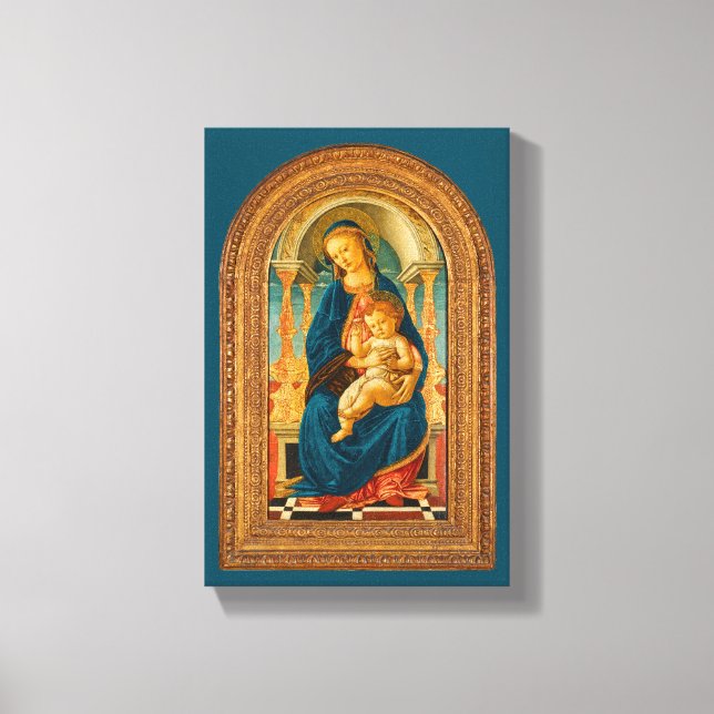 Lienzo Botticelli (1445-1510) Madonna & Child Enthroned (Anverso)