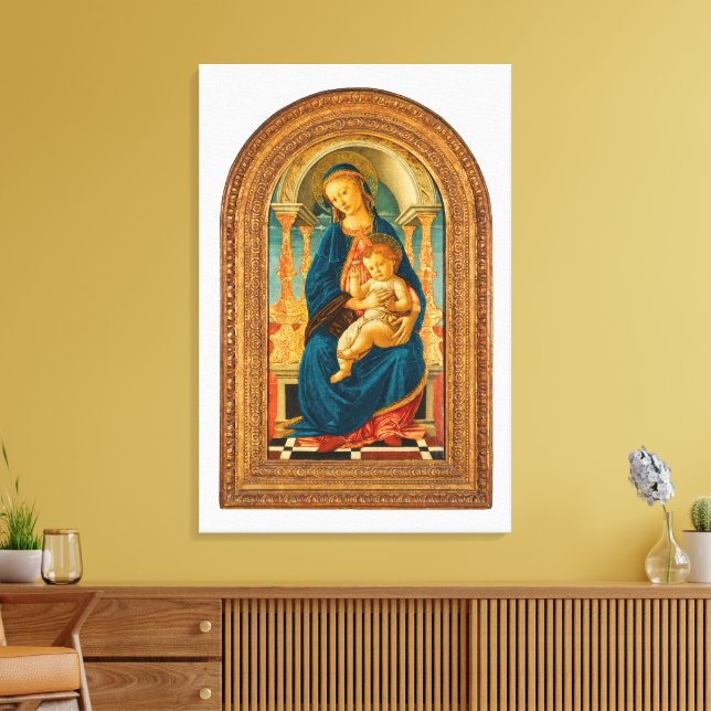 Lienzo Botticelli (1445-1510) Madonna & Child Enthroned (Insitu (Sala de estar))