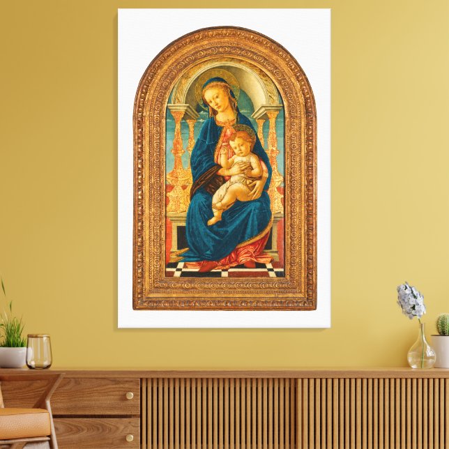 Lienzo Botticelli (1445-1510) Madonna & Child Enthroned (Insitu (Sala de estar))