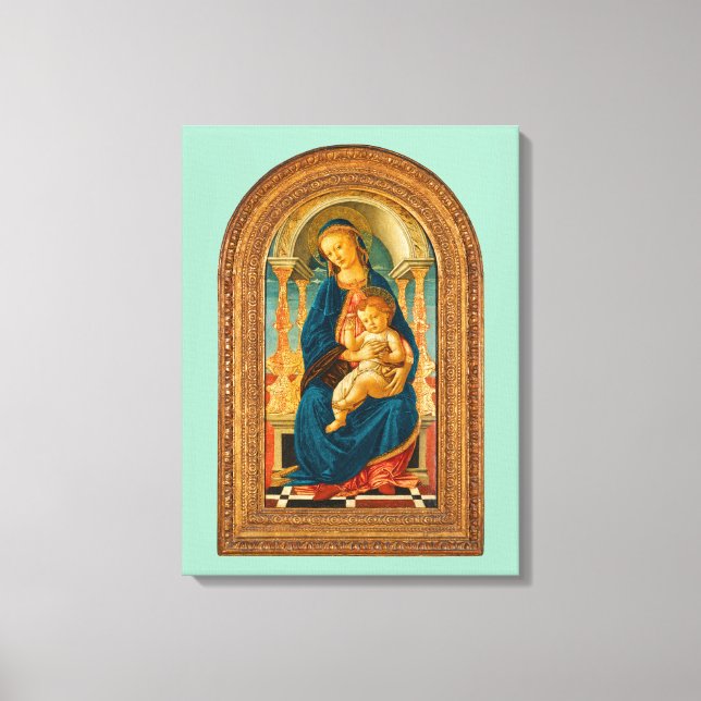 Lienzo Botticelli (1445-1510) Madonna & Child Enthroned (Anverso)