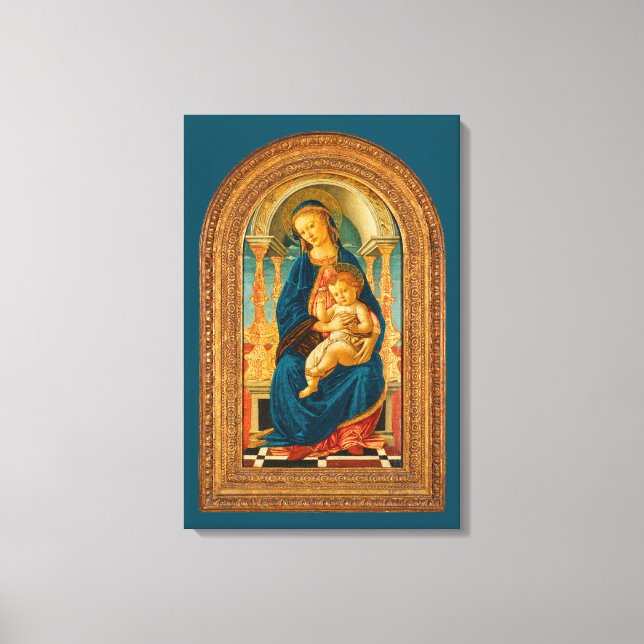 Lienzo Botticelli (1445-1510) Madonna & Child Enthroned (Anverso)