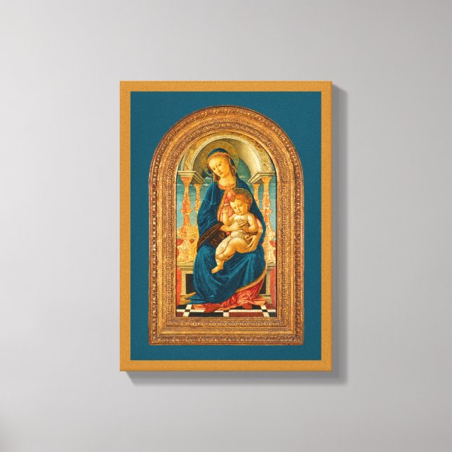 Lienzo Botticelli (1445-1510) Madonna & Child Enthroned (Anverso)
