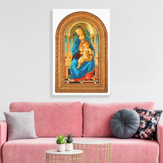 Lienzo Botticelli (1445-1510) Madonna & Child Enthroned (Insitu (Sala de estar))