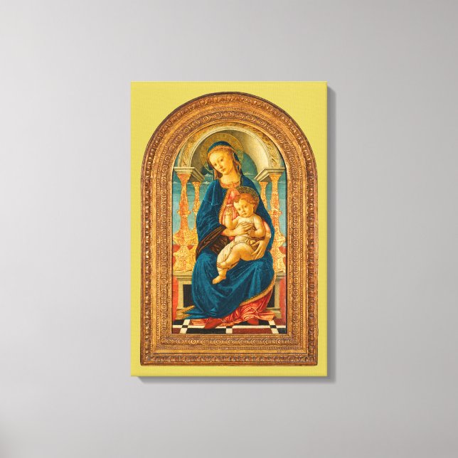 Lienzo Botticelli (1445-1510) Madonna & Child Enthroned (Anverso)