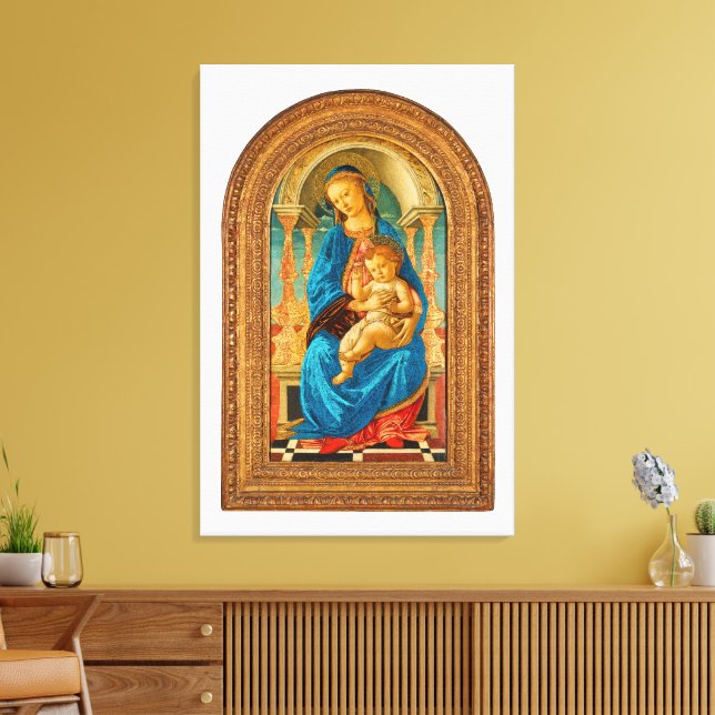 Lienzo Botticelli (1445-1510) Madonna & Child Enthroned (Insitu (Sala de estar))