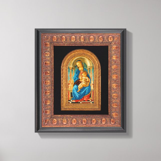 Lienzo Botticelli (1445-1510) Madonna & Child Enthroned C (Anverso)