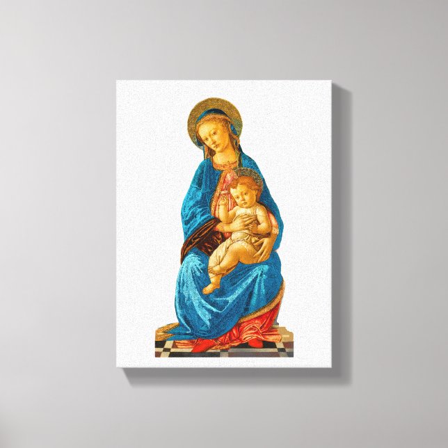 Lienzo Botticelli Madonna y Child Enthroned (Anverso)