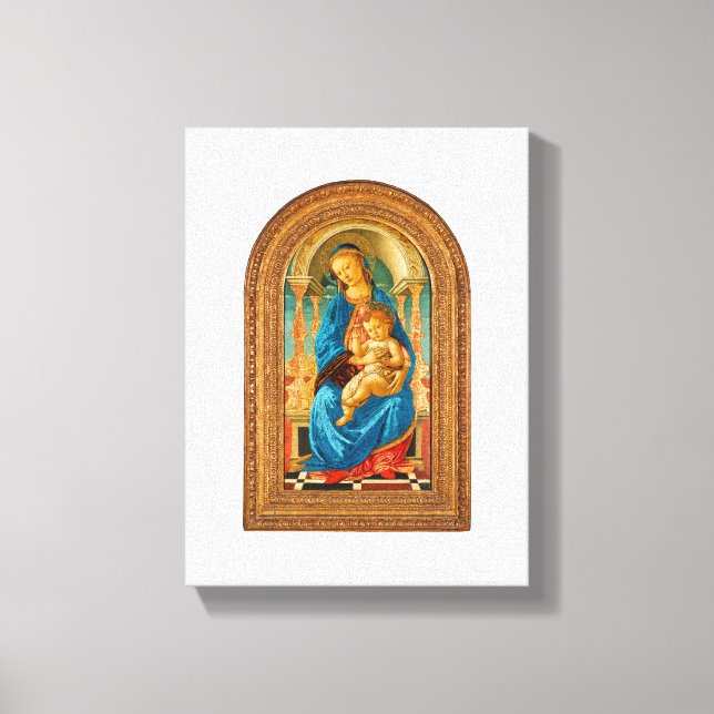 Lienzo Botticelli Madonna y Child Enthroned (Anverso)