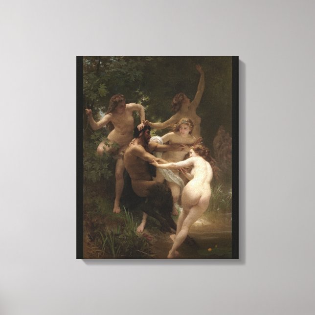 Lienzo Bouguereau Nymphs y Satyr (Anverso)