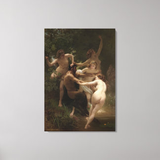 Lienzo Bouguereau Nymphs y Satyr