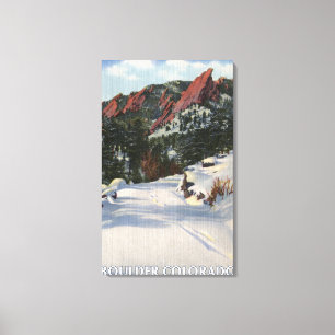 Lienzo Boulder, Colorado - Flatirons in Winter
