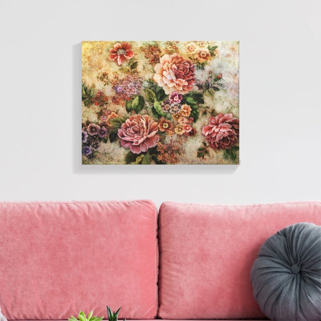 Lienzo Bouquet de Rosas de la Vintage (Insitu (Sala de estar))