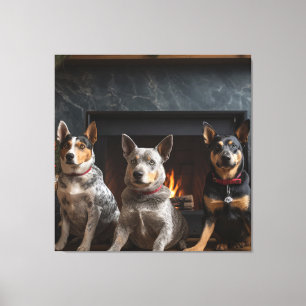 Lienzo Bovino australiano junto a los Navidades de la chi