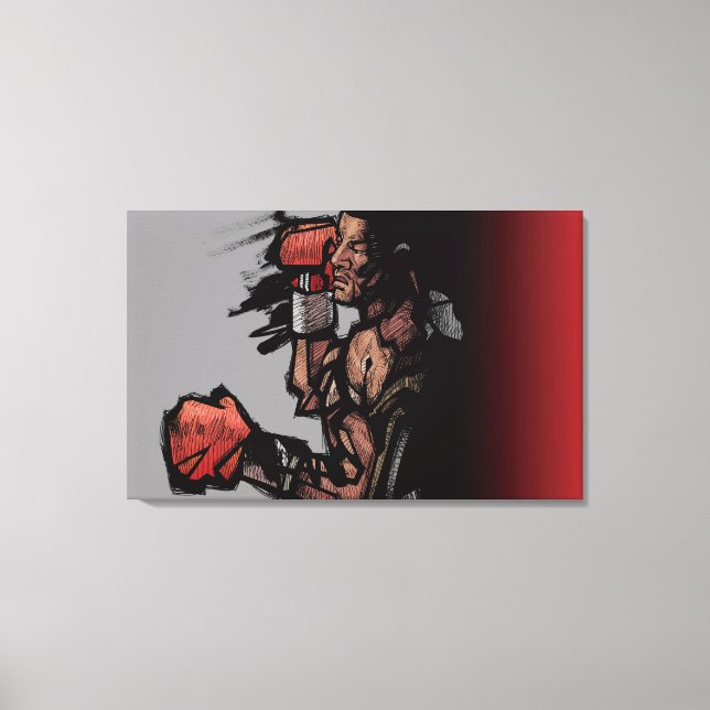 Lienzo Boxeador tumbado (Anverso)