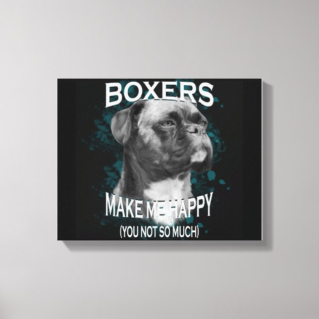 Lienzo Boxer Dog Animal Aovers Art Textos (Anverso)