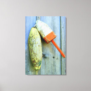 Lienzo boyas de bogavante de madera envueltas en lona