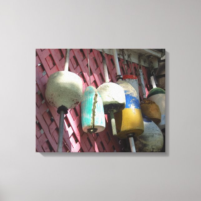 Lienzo Boyas de bogavante en el Entramado Rosado - Viñedo (Anverso)