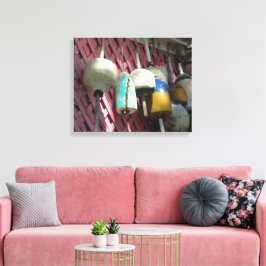 Lienzo Boyas de bogavante en el Entramado Rosado - Viñedo