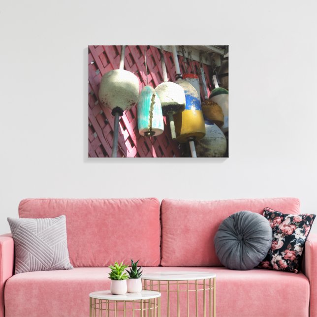 Lienzo Boyas de bogavante en el Entramado Rosado - Viñedo (Insitu (Sala de estar))