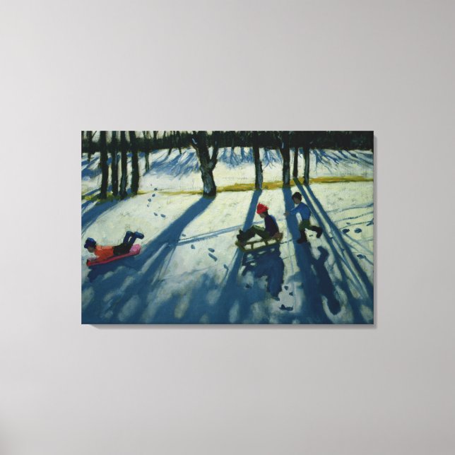 Lienzo Boys Sledging Allestree Park Derby (Anverso)
