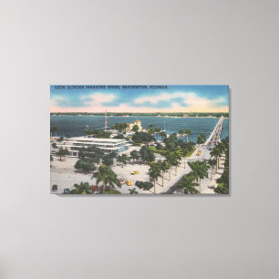 Lienzo Bradenton, la Florida - visión a través del río