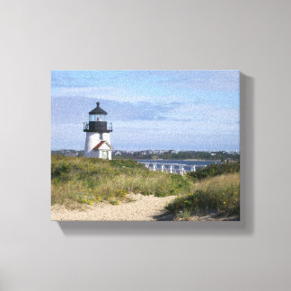 Lienzo Brant Point Lighthouse Nantucket Cottage