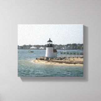 Lienzo Brant Point Lighthouse Nantucket Cottage