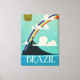 Lienzo brasil christ the redeemer vintage travel poster