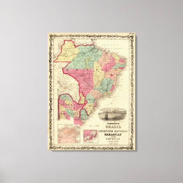 Lienzo Brasil, Paraguay, República Argentina y Uruguay (Anverso)