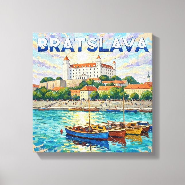 Lienzo Bratislava Castle Waterfront Canvas Art (Anverso)
