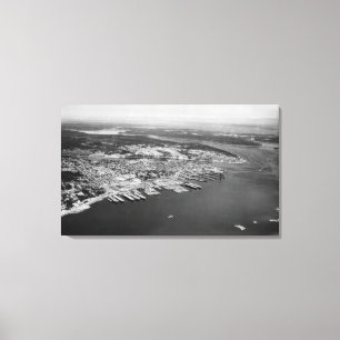Lienzo Bremerton, WA - vista aérea de la fotografía de
