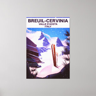 Lienzo Breuil-Cervinia, d'Aosta de Valle, Italia, poster