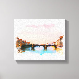 Lienzo ** Bridge Firenze Florence Italy AP12 Italiano