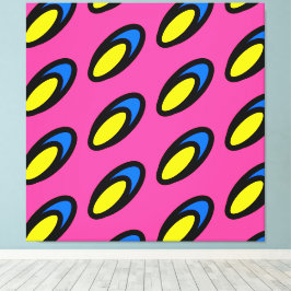Lienzo Bright Groovy Fun Pink Yellow Blue Tiled Art