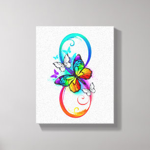 Lienzo Bright infinity with rainbow butterfly 