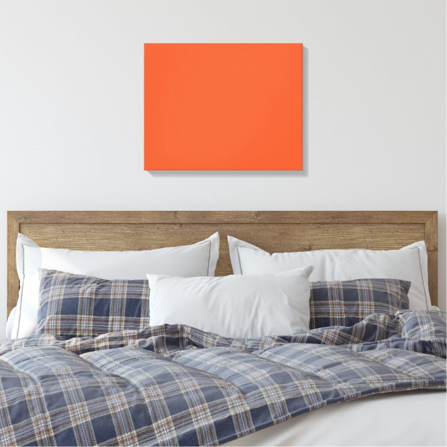 Lienzo Bright Orange Minimalist Solid Background (Insitu(Dormitorio))