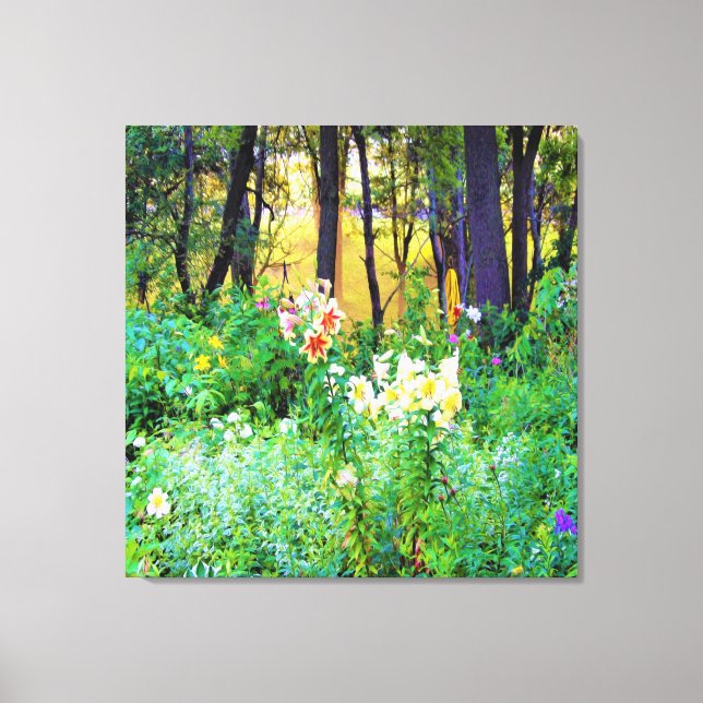 Lienzo Brillante amanecer con lirios de árbol en My Rubio (Anverso)