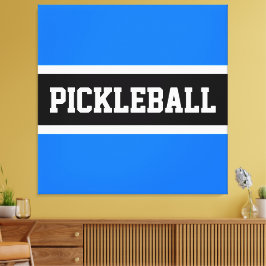 Lienzo Brillante Azul Negro Bandas Esporádicas PICKLEBALL